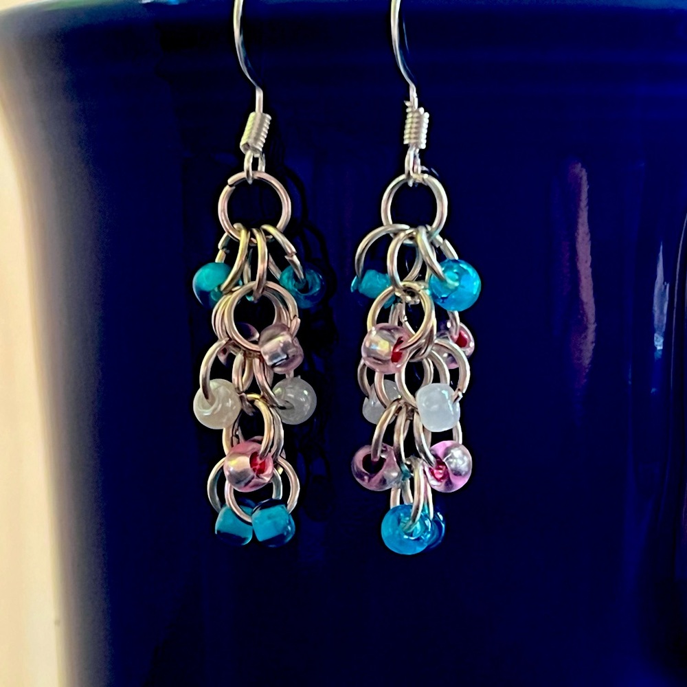 HANDMADE Sublte Trans Pride Links Earrings